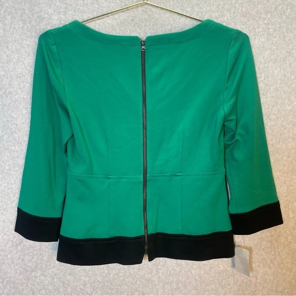 Nanette Lepore Wool Blend Peplum Rear Zip Top